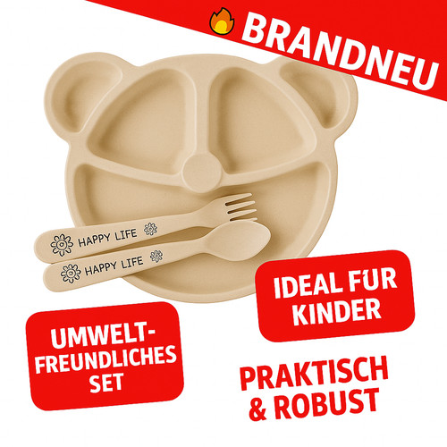 Kinder geschirr set - set, 3tlg